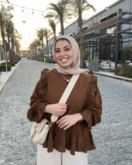 Ruffle Charm Cotton Blouse