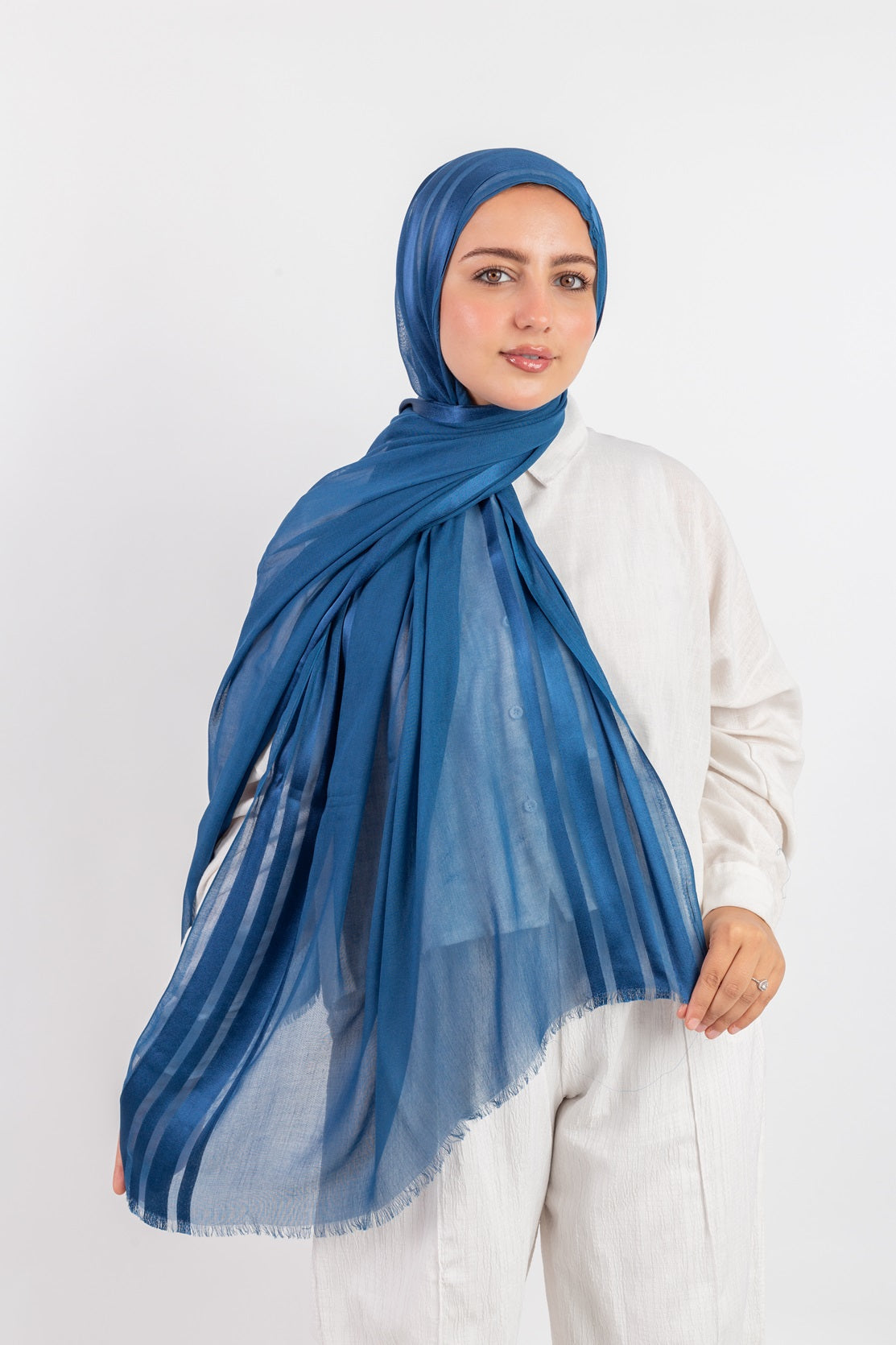 Line Satin Modal Scarf