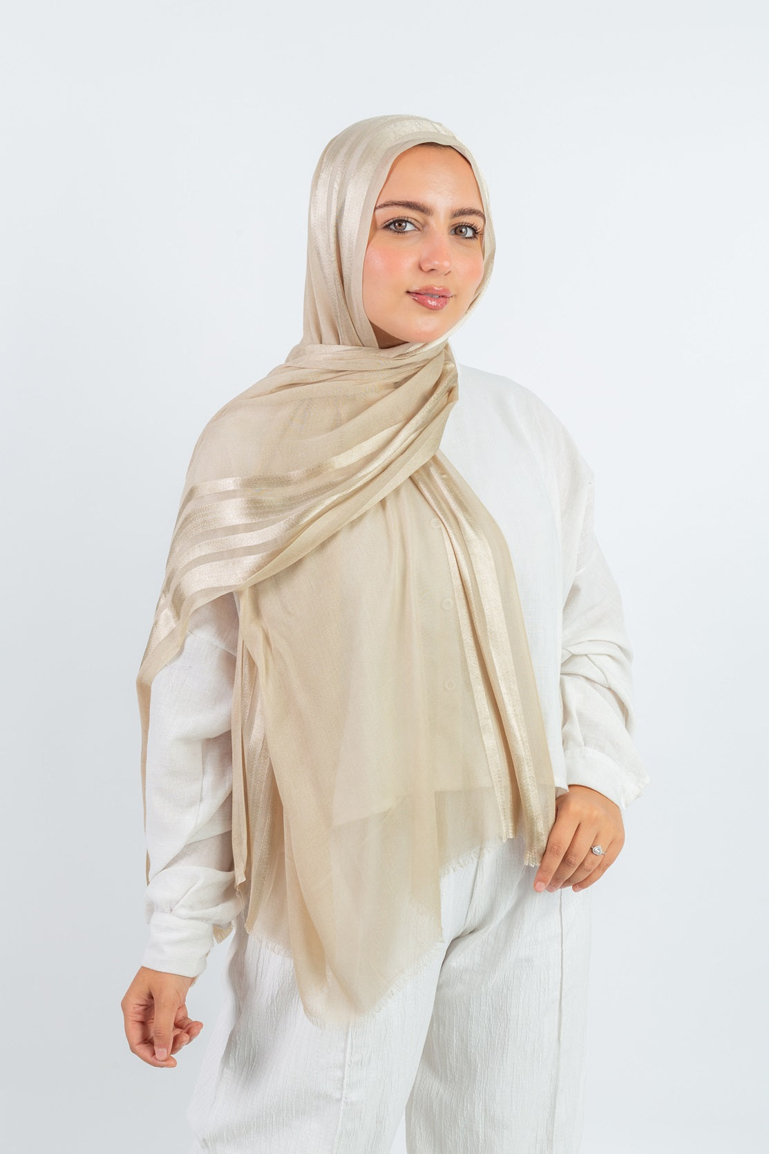 Line Satin Modal Scarf