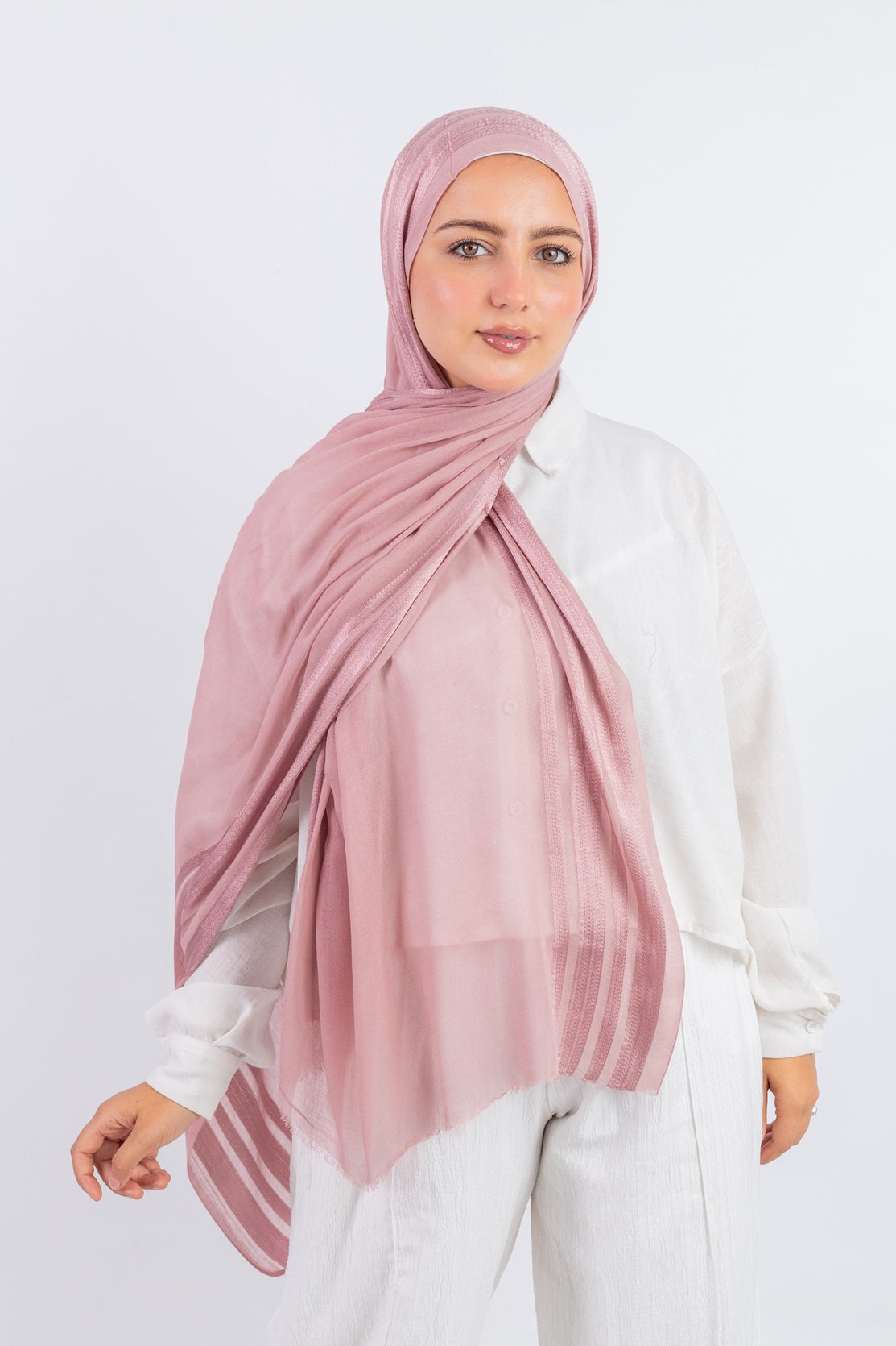 Line Satin Modal Scarf