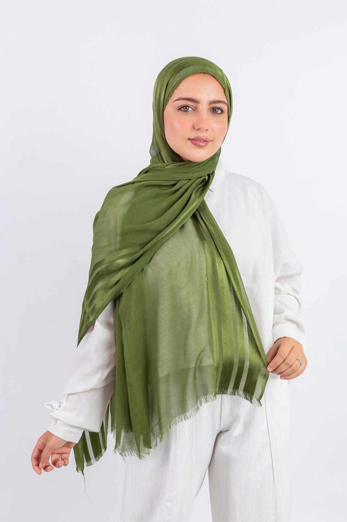 Line Satin Modal Scarf