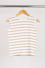 Sleeveless Stripped Basic Top