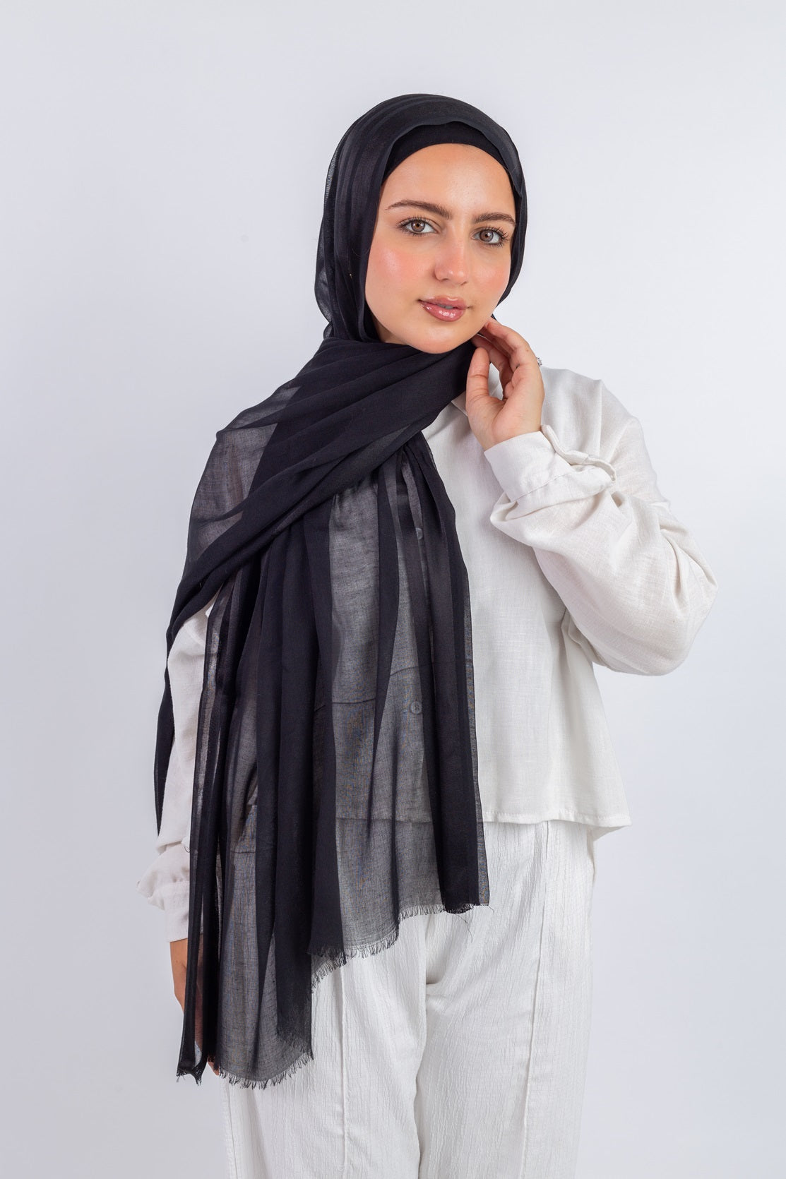 Line Satin Modal Scarf