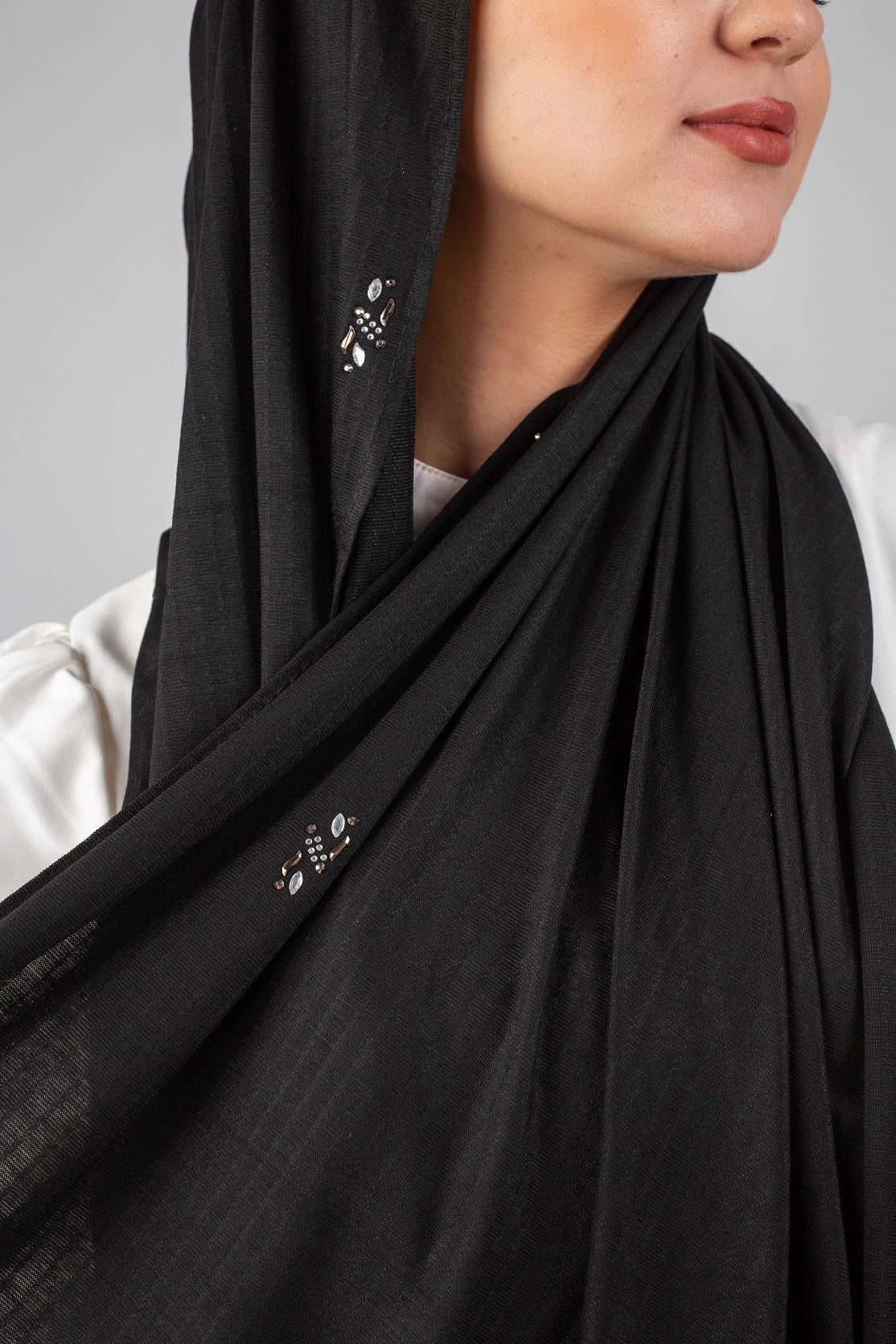 Glittering Strass Kuwaiti Scarf