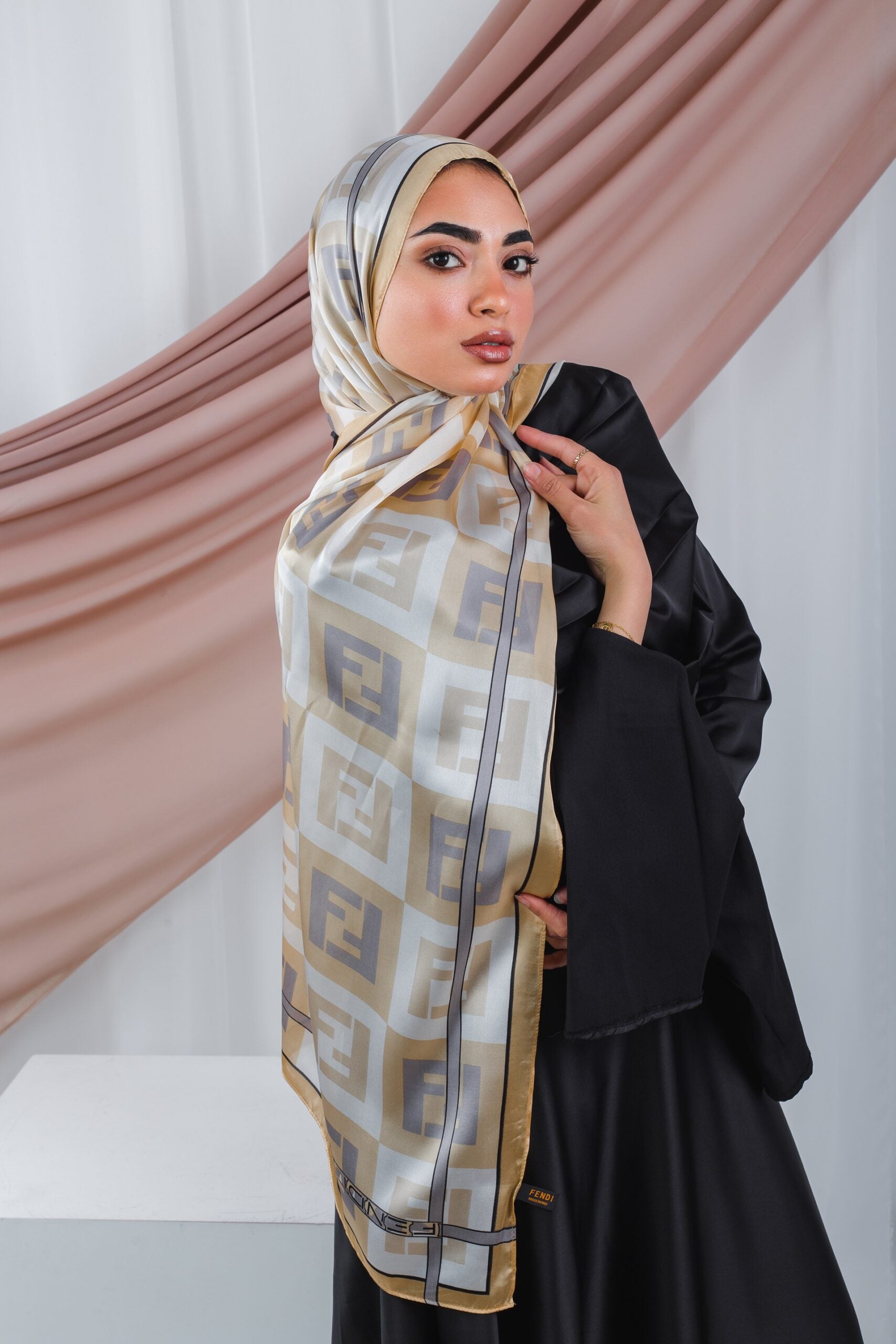 Model Fendi Square Scarf Graceful Fendi Silk Scarf – Jessy Scarf