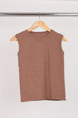 Sleeveless Plain ribbed top