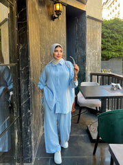 Lighty Set by Jessy – Simple cotton set, free size, lightweight and breathable in color baby blue