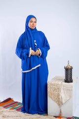 Relaxed Isdal – Plain blUE viscose Isdal with lace details, anti-shrink, fits up to 95 kg
