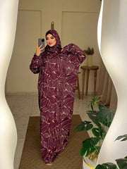 Islamic Prayer Isdal _WINERED Viscose Isdal with lace detailing, anti-shrink, one-size fits up to 95 kg