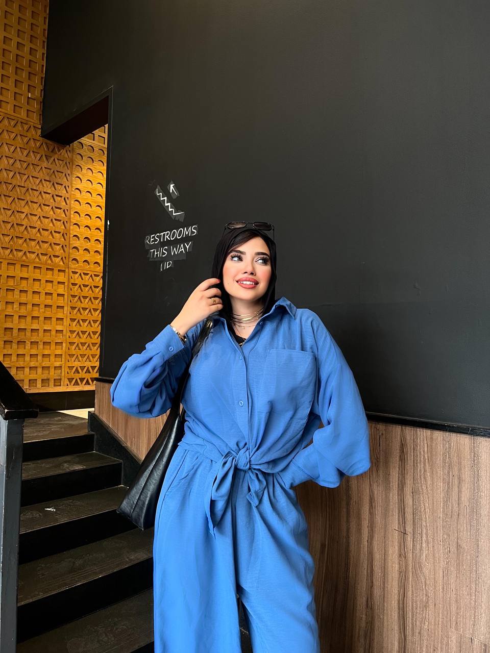 Sunny Blouse by Jessy – Classic CY fabric blouse, fits up to 85 kg in color blue