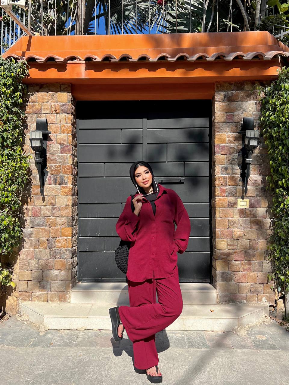 Sunny Pants by Jessy – Classic CY fabric trousers, in color winered