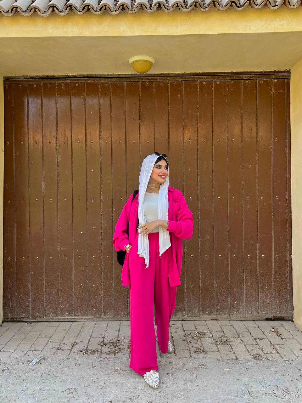 Sunny Pants by Jessy – Classic CY fabric trousers, in color hotpink