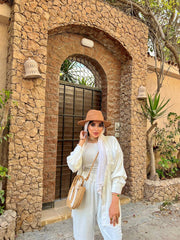 Sunny Blouse by Jessy – Classic CY fabric blouse, fits up to 85 kg in color white