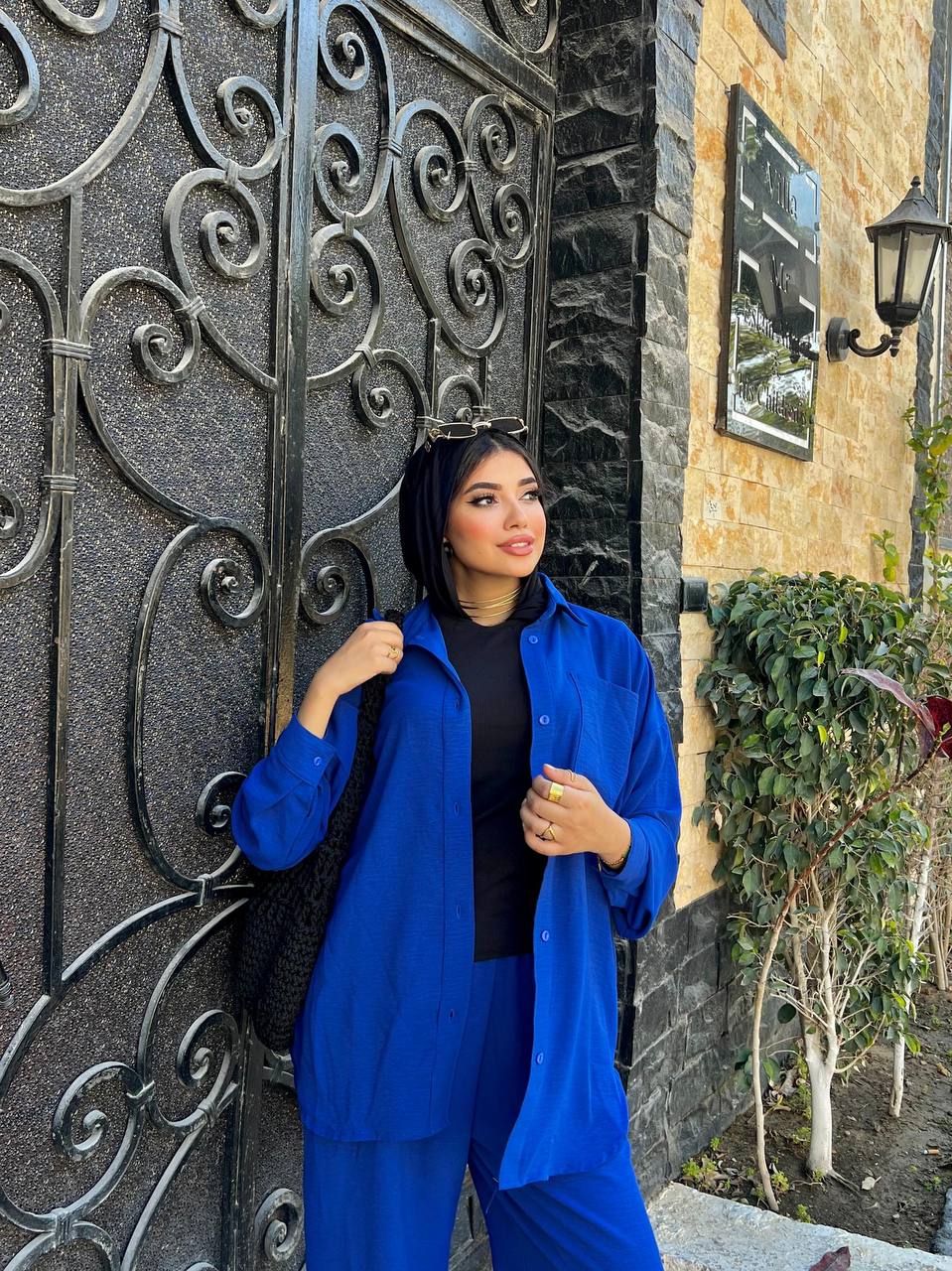 Sunny Blouse by Jessy – Classic CY fabric blouse, fits up to 85 kg in color roya blue
