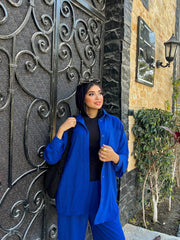 Sunny Blouse by Jessy – Classic CY fabric blouse, fits up to 85 kg in color roya blue
