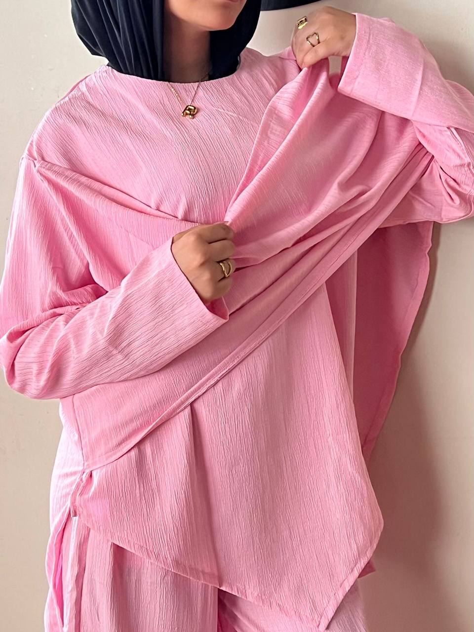 Glow Set by Jessy – Elegant two-piece outfit, one size fits up to 85 kg in baby pink