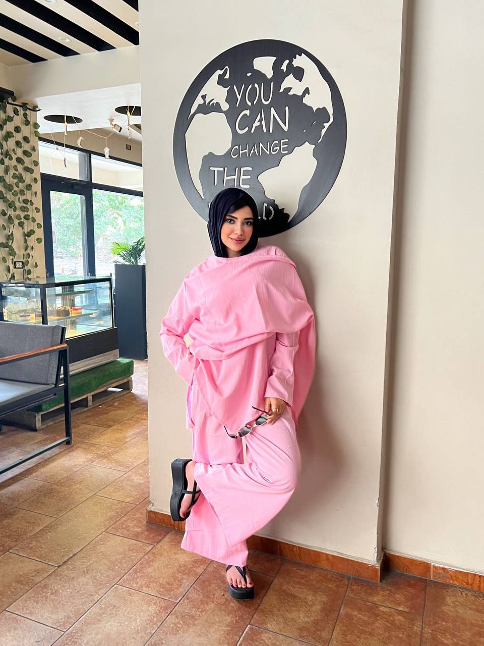 Glow Set by Jessy – Elegant two-piece outfit, one size fits up to 85 kg in baby pink